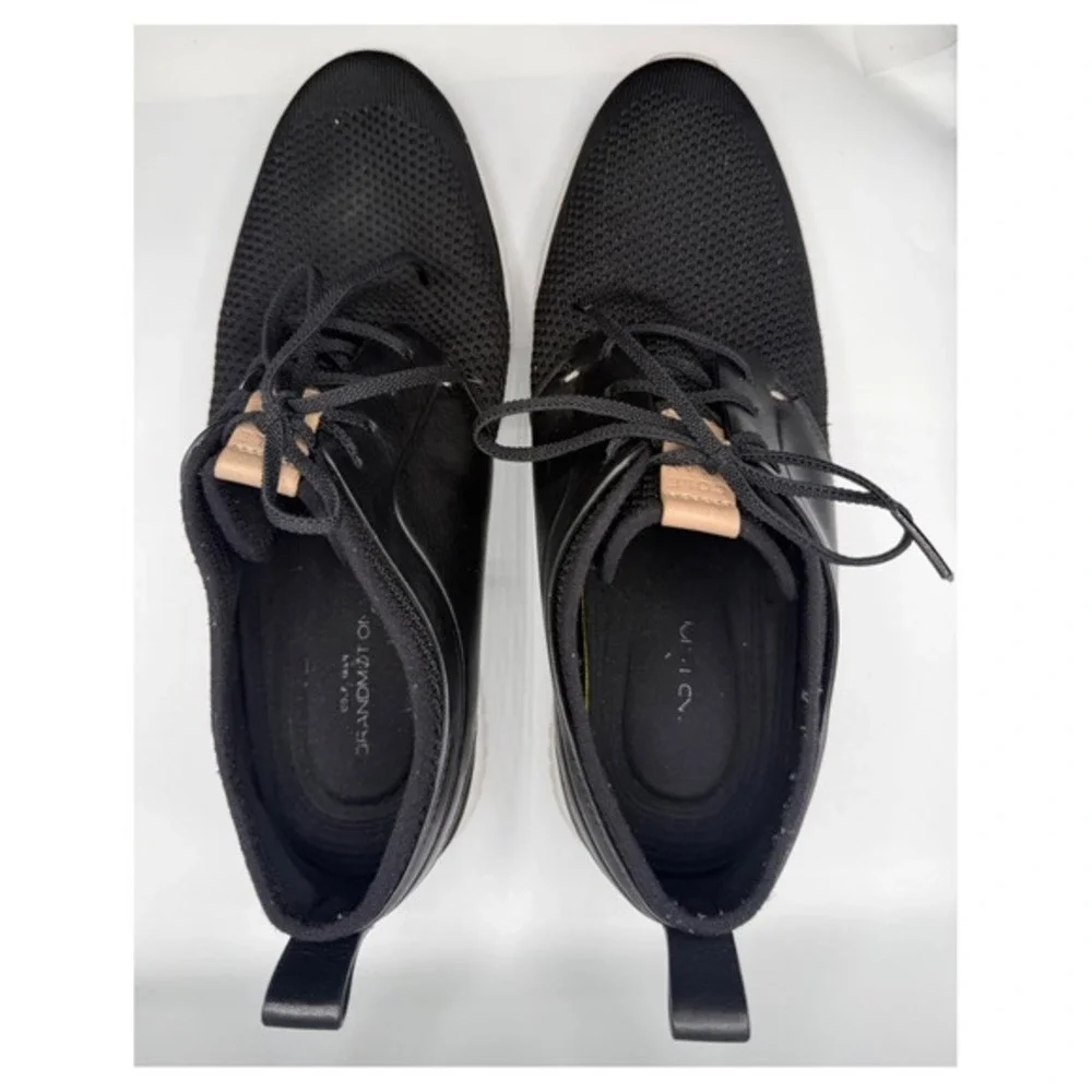 Cole Haan Men 10.5 Black Grand Motion Knit Leather Oxford Grand OS Tennis Shoes